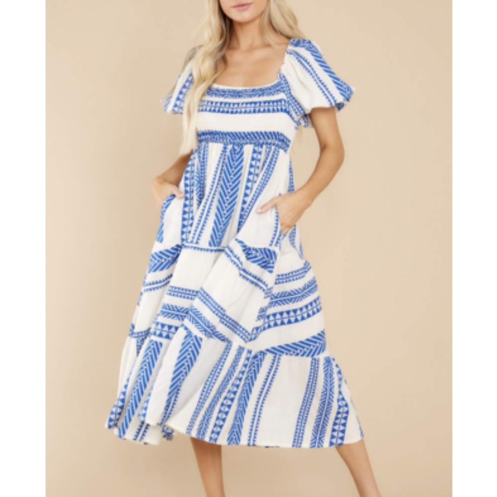 Sofia Zelma Royal Blue Midi Dress